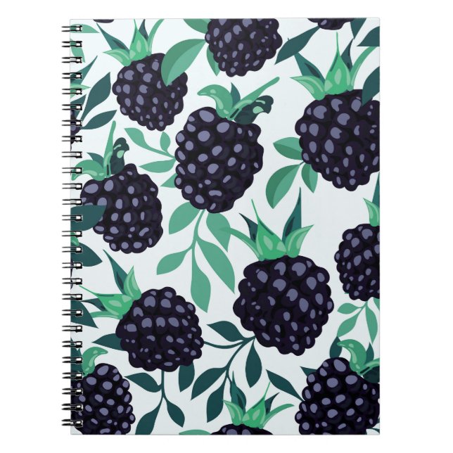 Carnet Black Berry Tropical : Fruit Seamless Motif (Devant)
