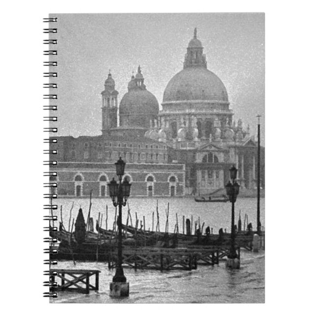 Carnet Black Blanc Grand Canal Venise Italie Voyage (Devant)