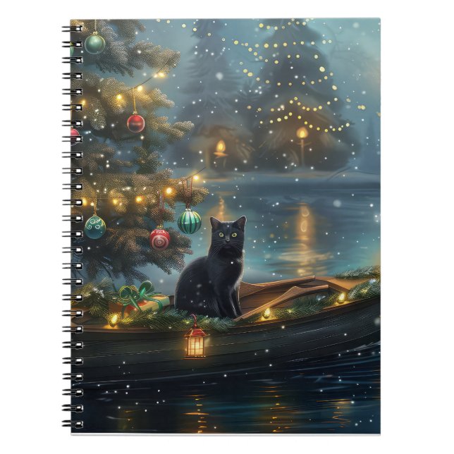 Carnet Black Cat Noël Festive Voyage (Devant)