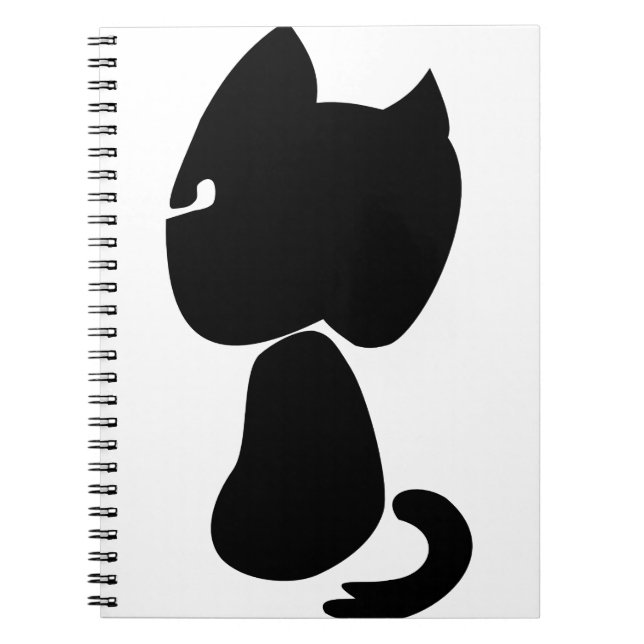 Carnet Black Cat Silhouette Animal Mammal Sitting (Devant)