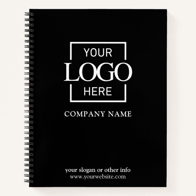 Carnet Black Custom Business Logo Promotional Branding (Devant)
