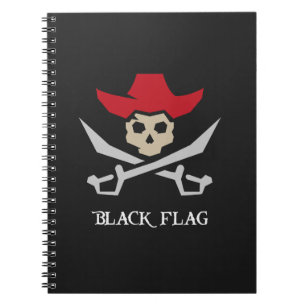 Carnet Black Flag Pirate Skull