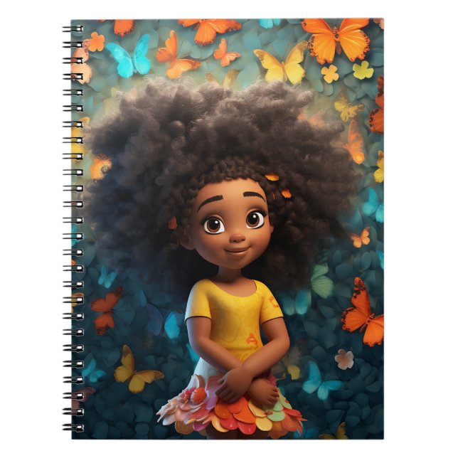 Carnet Black girl magique melanin princesse peau brune fi (Devant)