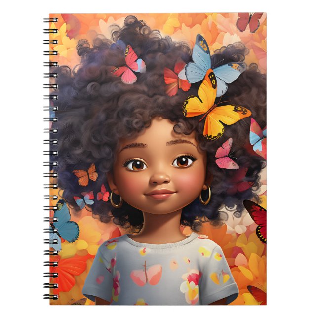 Carnet Black girl magique melanin princesse peau brune fi (Devant)