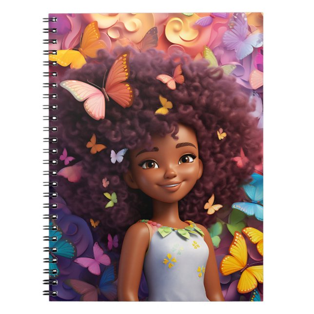 Carnet Black girl magique melanin princesse peau brune fi (Devant)