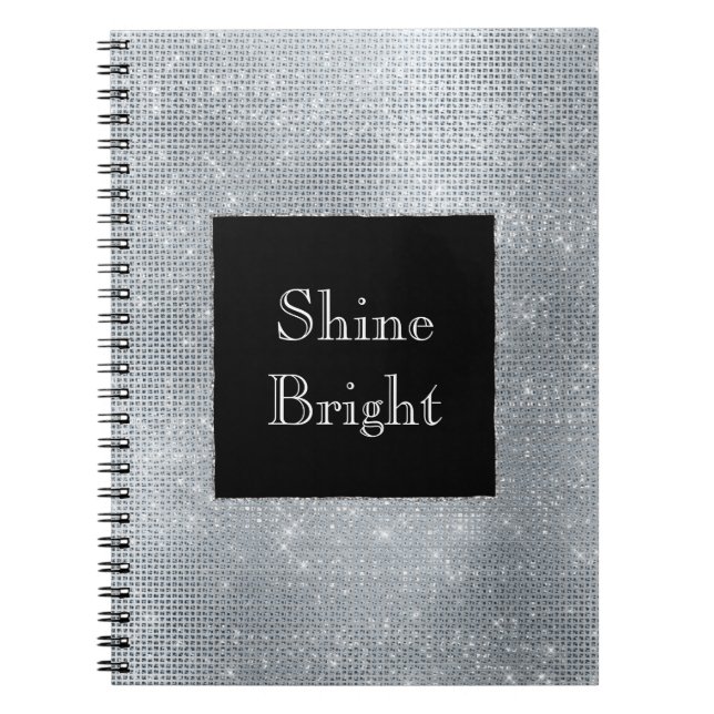 Carnet Black Glam Silver Glitzy Étincelle (Devant)