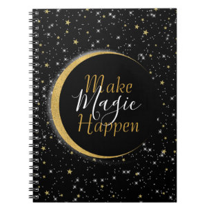 Carnet Black & Gold Céleste Lune Étoiles Lunaire Magie