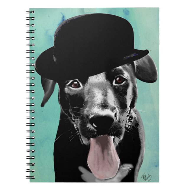 Carnet Black Labrador dans le Casquette Bowler (Devant)
