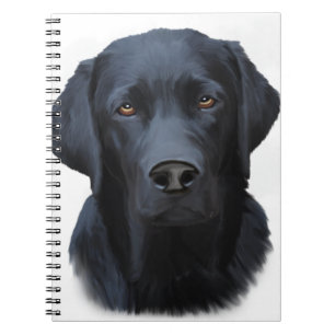 Carnet Black Labrador Dog Water Couleur Art Peinture