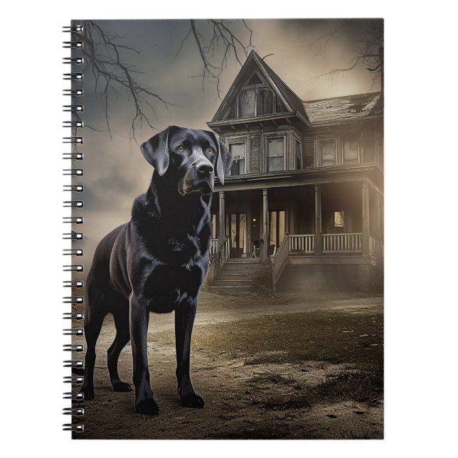 Carnet Black Labrador Halloween (Devant)