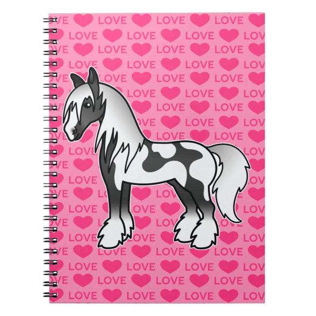 Carnet Black Piebald Dessin Gitan Vanner Shire Amour (Devant)