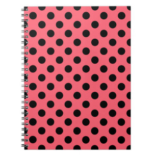 Carnet Black polka dots on coral
