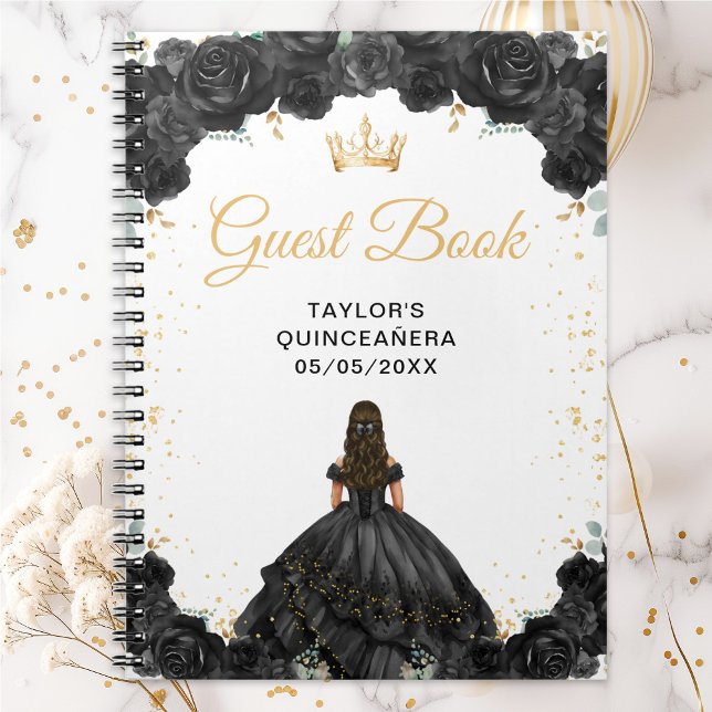 Carnet Black Princess Quinceañera Guest Book (Créateur téléchargé)