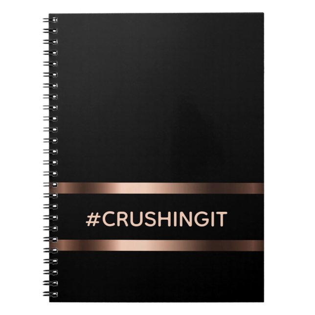 Carnet Black rose gold crushingit motivational (Devant)