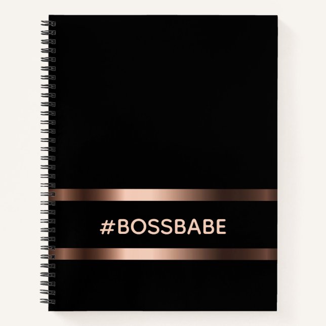 Carnet Black rose or bossbabe motivation (Devant)