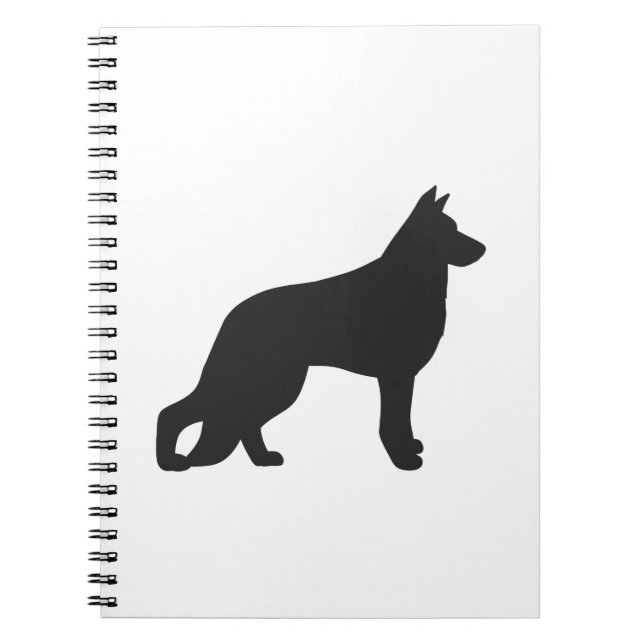 Carnet Black silhouette de German Shepherd dog (Devant)