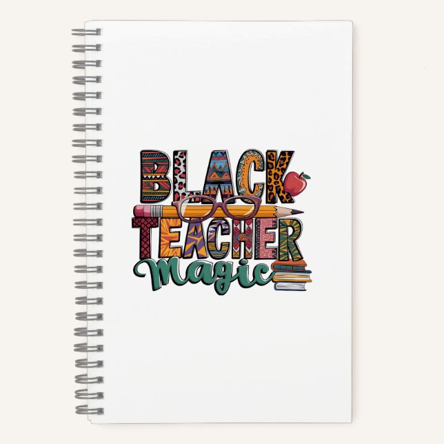 Carnet Black Teacher Magic : Écrire et inspirer (Recto)
