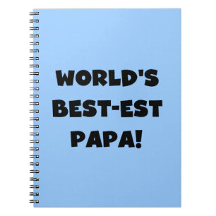 Carnet Black Text World's Best of Papa Tshirts and Gifts