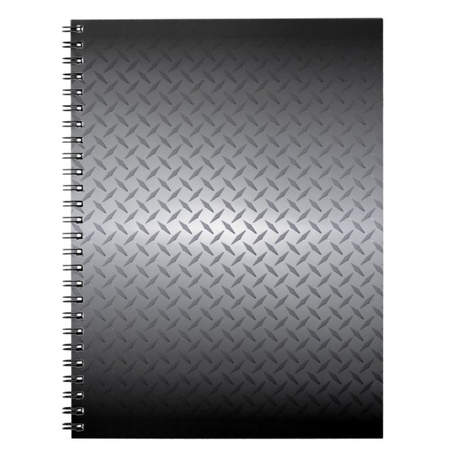 Carnet Black to Bright Steel Fade Diamondplate Background (Devant)