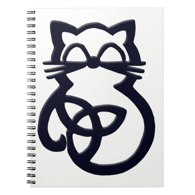 Carnet Black Trinity Knot Celtic Cat Notebook (Devant)