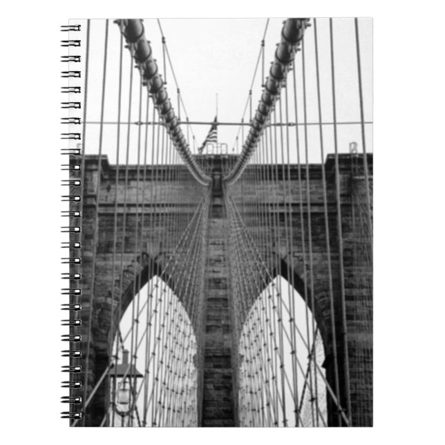 Carnet Black White Brooklyn Bridge New York (Devant)