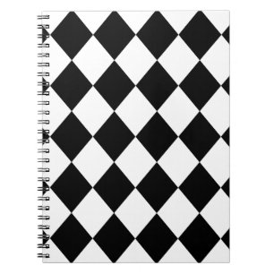 Carnet Black & White Diamond Checkered Pattern