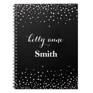 Carnet Black White Glitter Faux Foil Glamorous kraft