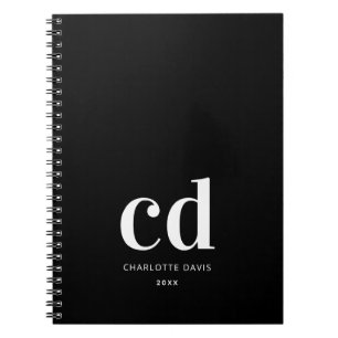 Carnet Black white monogram initié comme étant élégamment