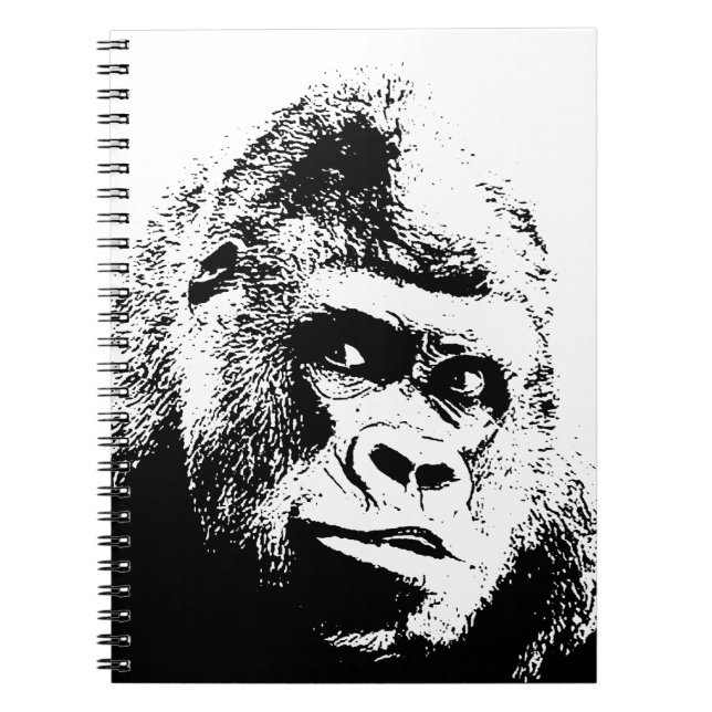 Carnet Black White Pop Art Gorilla (Devant)