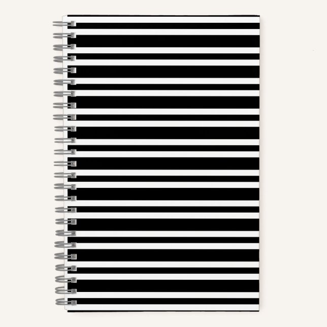 Carnet Black White Stripes Seamless Pattern (Recto)