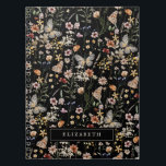 Carnet Black Wildflower Notebook<br><div class="desc">Black Wildflower Notebook. This stylish & elegant wildflower notebook features gorgeous hand-painted watercolor wildflowers arranged in a lovely bouquet perfect for spring,  summer,  or fall weddings. Find matching items in the Black Boho Wildflower Wedding Collection.</div>