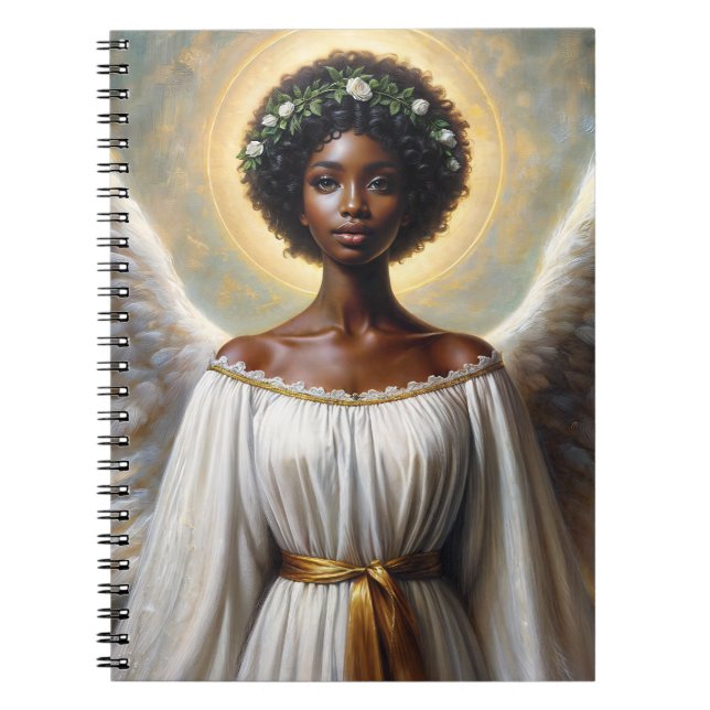 Carnet Black Woman Angel Art Religieux (Devant)