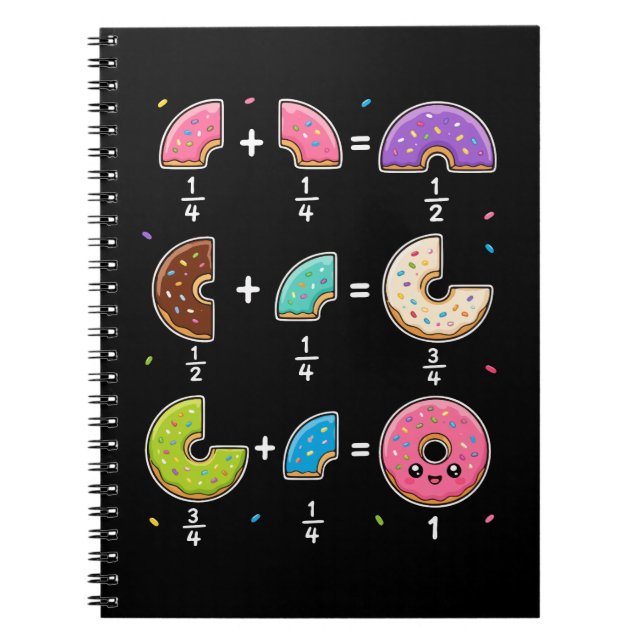 Carnet Blagues de maths sur les fractions de beignets (Devant)