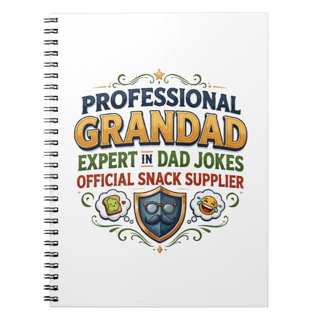 Carnet Blagues et snacks de grand-père professionnel (Devant)