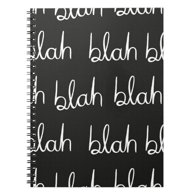 Carnet Blah bla motif sans couture. (Devant)