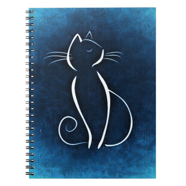 Carnet blanc abstrait de chat (Devant)