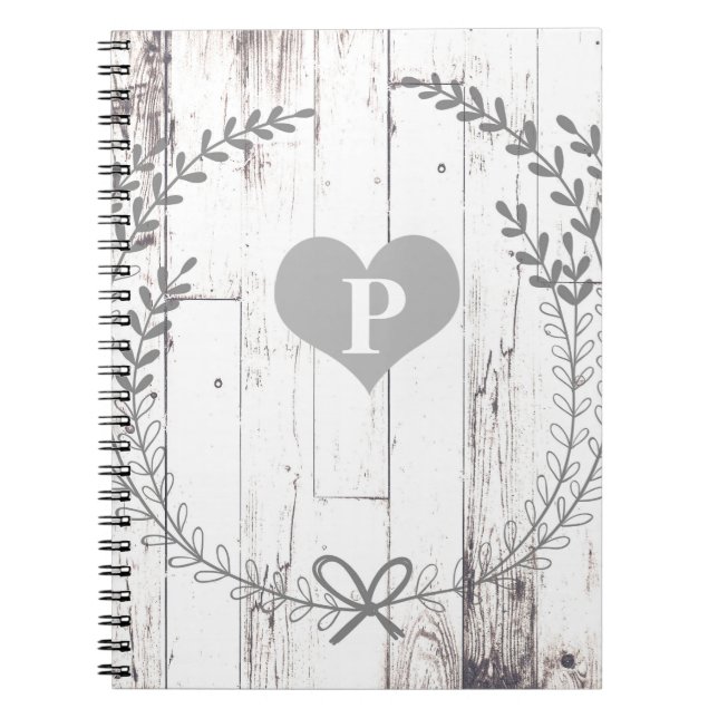 Carnet Blanc Bois Ferme Rustique Shabby Chic (Devant)