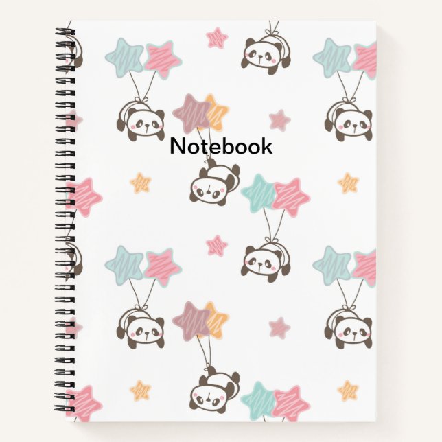 Carnet blanc Cute Panda (Devant)