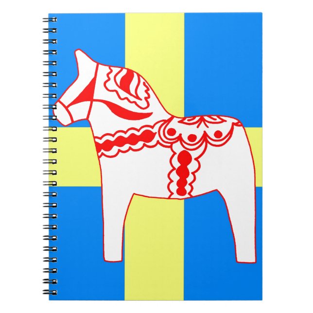 Carnet Blanc de cheval de la Suède Dala (Devant)