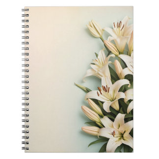 Carnet Blanc Lilies Floral - iPhone / coque ipad