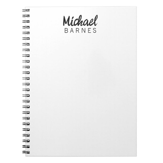 Carnet Blanc Minimaliste Classique Élégant Simple (Devant)