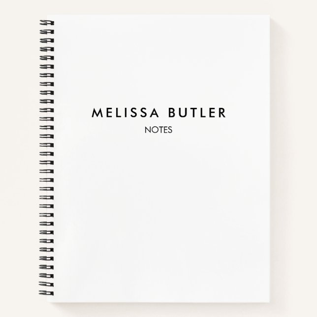 Carnet blanc minimaliste moderne (Devant)