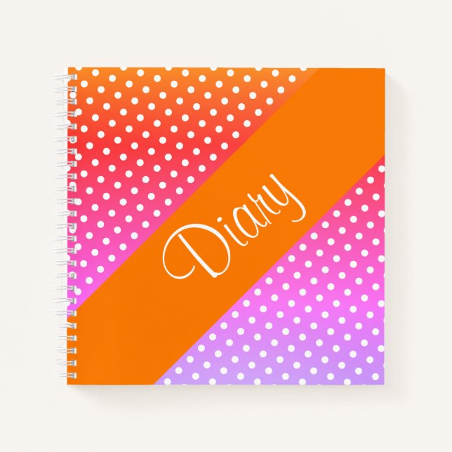 Carnet blanc Polka-dot orange (Devant)