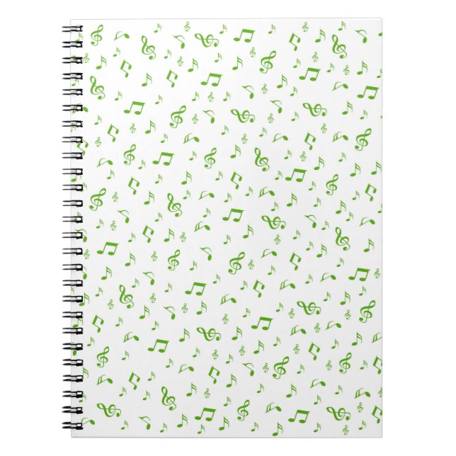 Carnet blanc, vert, Musical+ Note, luxe, or, royal, (Devant)