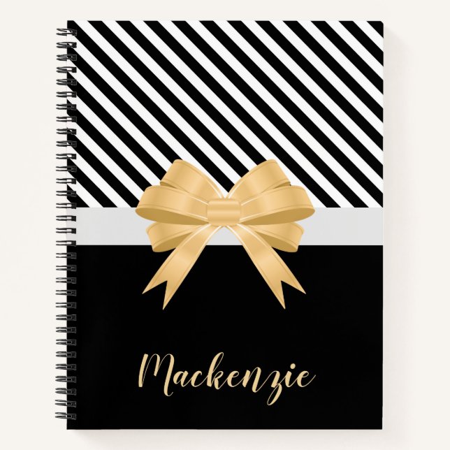 Carnet Blancs noirs Goldem Bow (Devant)