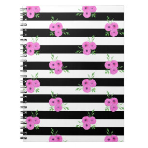 Carnet Blancs noirs Ranunculus rose Flore