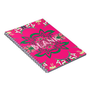 Carnet Blank baby vivid pink floral purple shade monogram