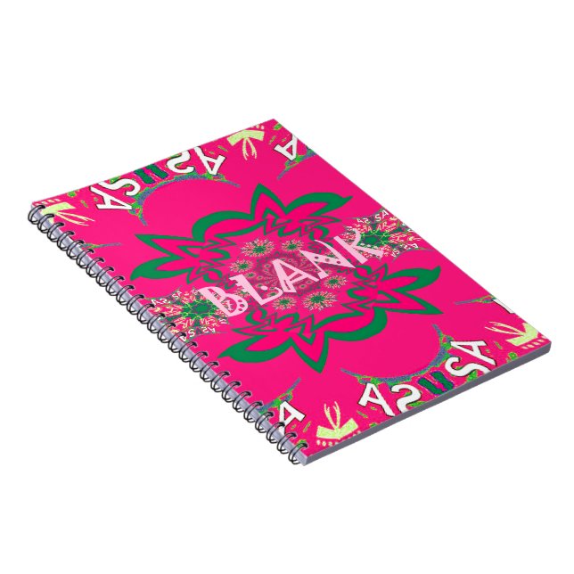 Carnet Blank baby vivid pink floral purple shade monogram (Côté Droit)