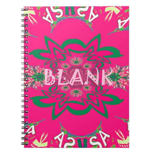 Carnet Blank baby vivid pink floral purple shade monogram (Devant)