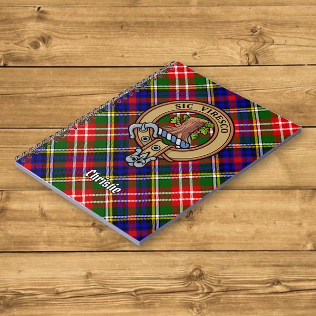 Carnet Blason de Clan Christie sur tartan (Créateur téléchargé)